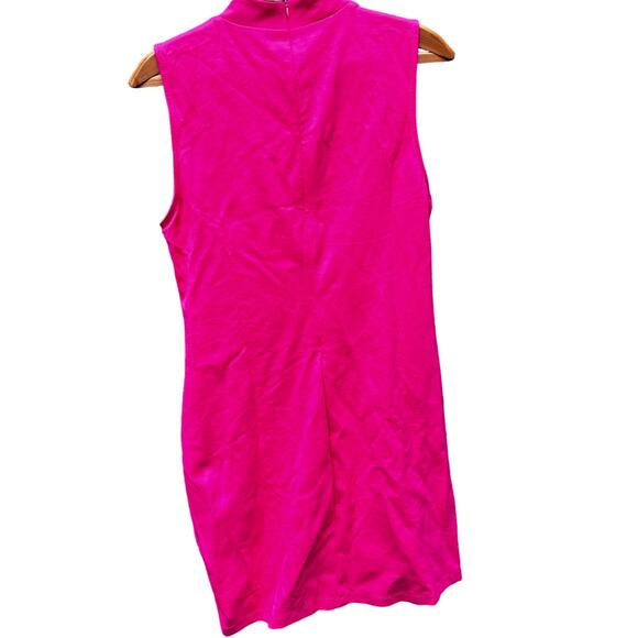 Halogen Side Shirred Dress XL Pink NWOT Sheath High Neck Resort Cruise Cocktail - Picture 3 of 6